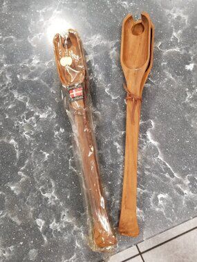 Danish Teakwood Salad Servers Vintage